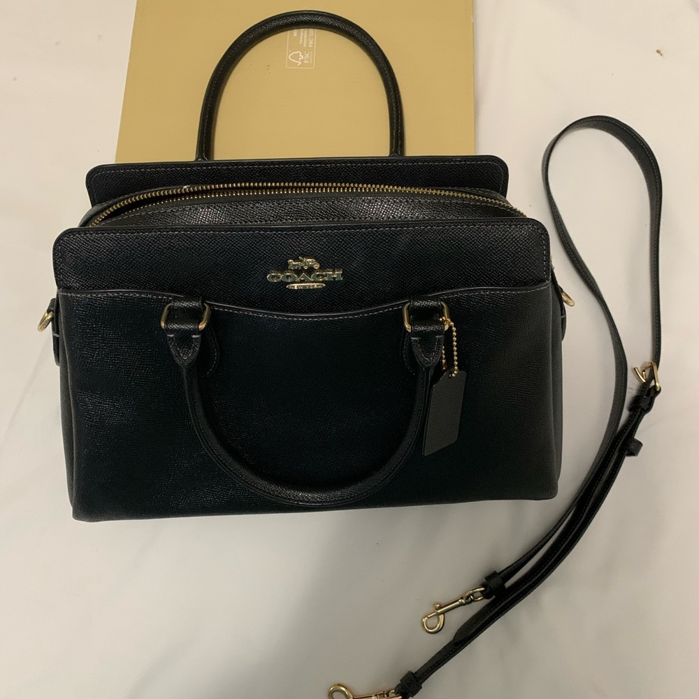 Coach Black Leather Satchel Bag